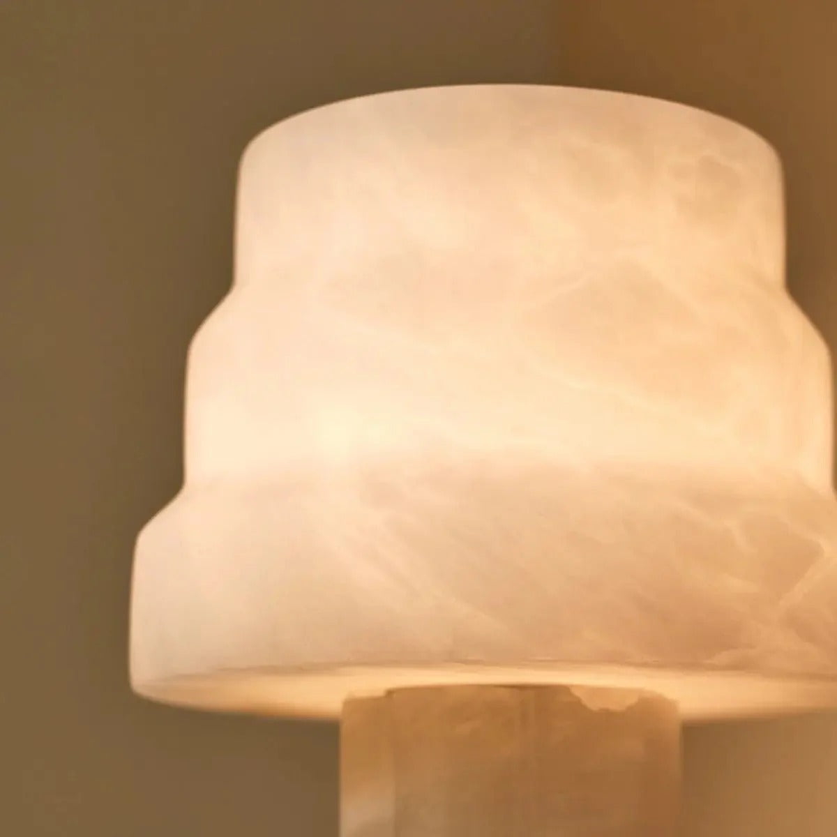 Alabaster Lamp Timeless Design with Natural Veining & Glow