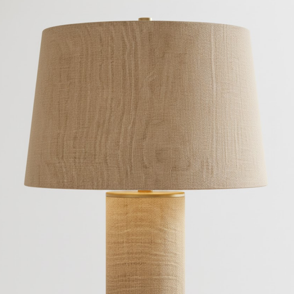 Twill Brass Table Lamp Linen Shade