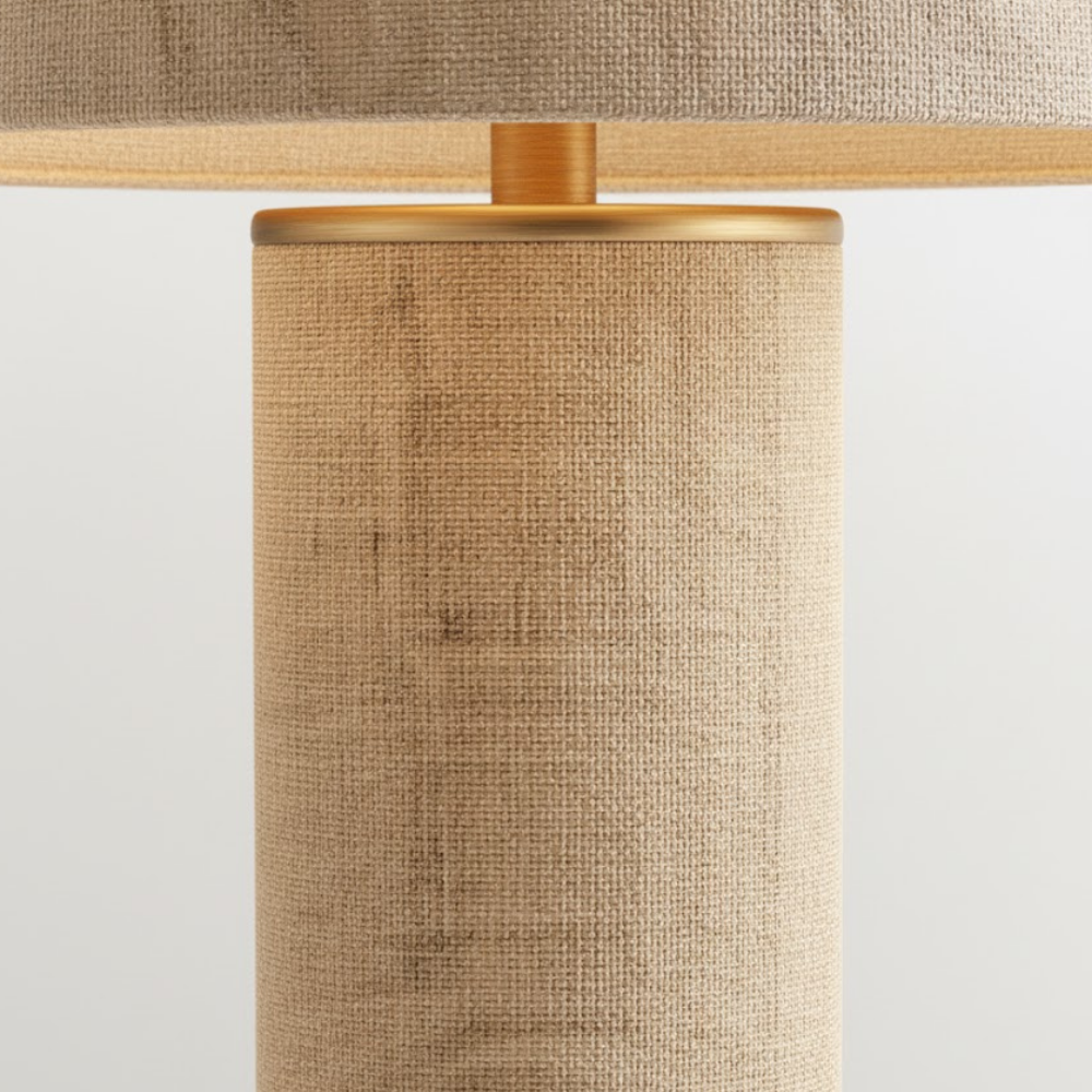 Twill Brass Table Lamp Linen Shade