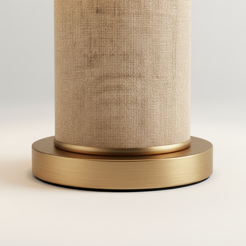 Twill Brass Table Lamp Linen Shade