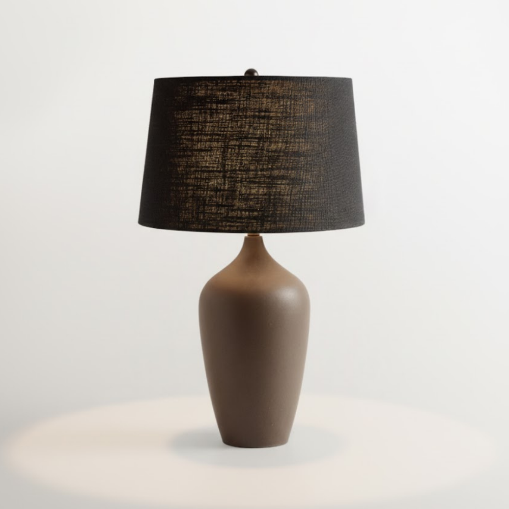 Crest Ceramic Table Lamp Ribbed Base