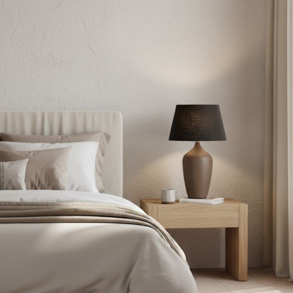 Crest Ceramic Table Lamp Ribbed Base