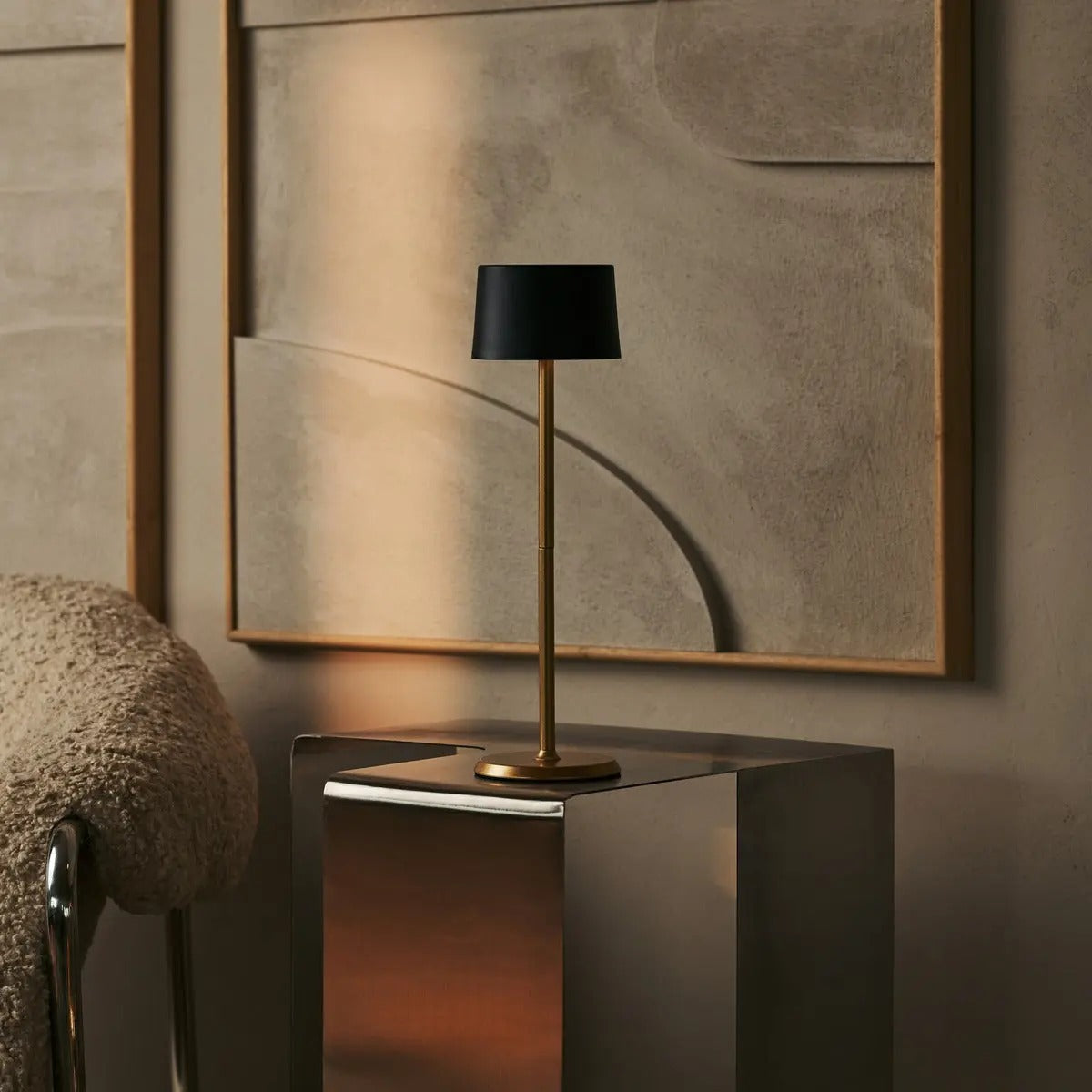 Cordless Table Lamp 2 in 1 with Adjustable Height and 3 Light Modes