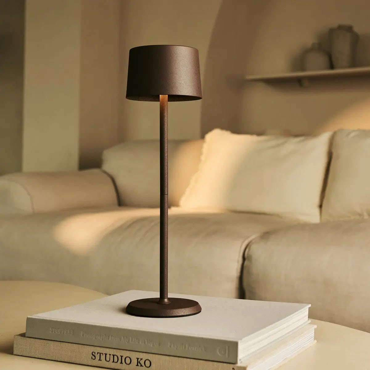 Cordless Table Lamp 2 in 1 with Adjustable Height and 3 Light Modes