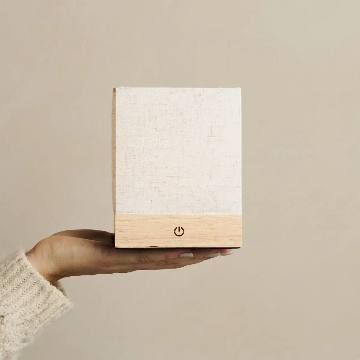 Cordless Table Lamp With LED And Linen Blend Shade