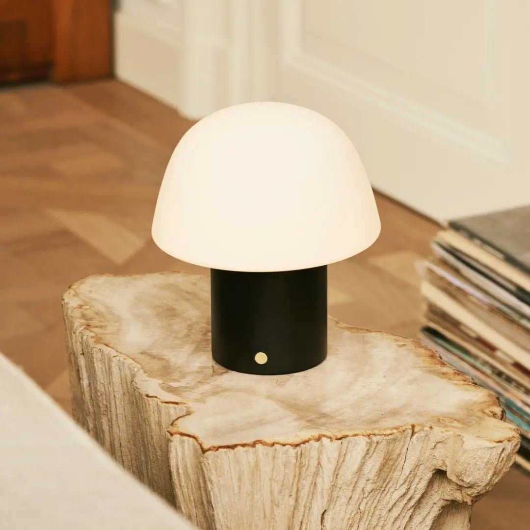 Cordless Table Lamp With Sustainable Wood Base And LED Lighting