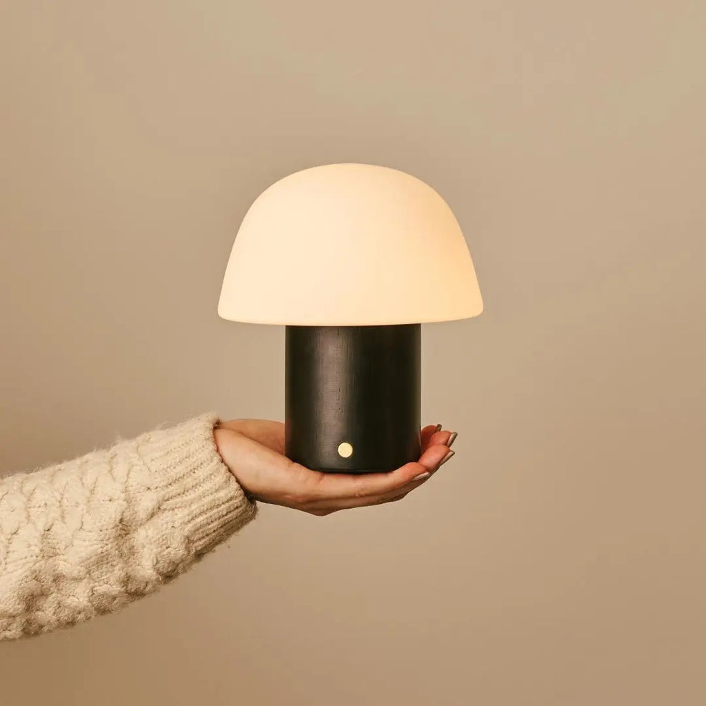 Cordless Table Lamp With Sustainable Wood Base And LED Lighting