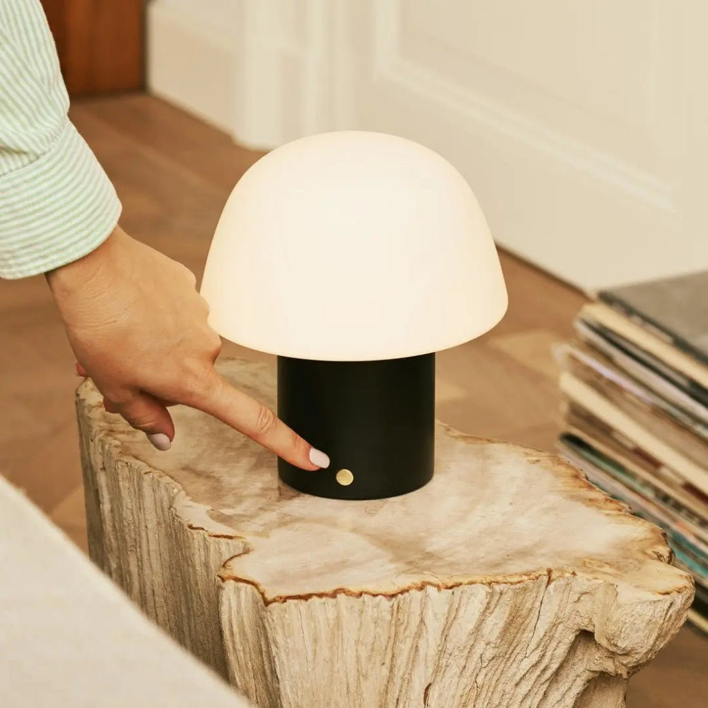 Cordless Table Lamp With Sustainable Wood Base And LED Lighting