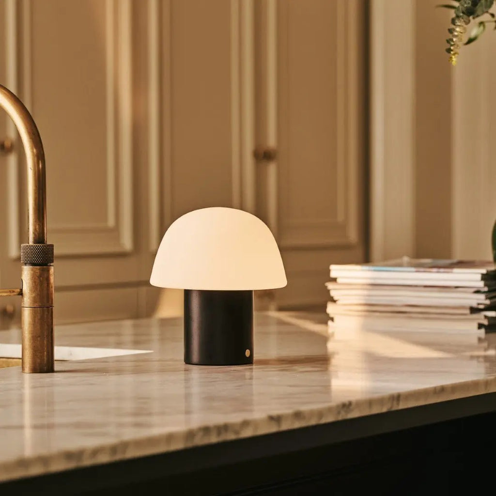Cordless Table Lamp With Sustainable Wood Base And LED Lighting