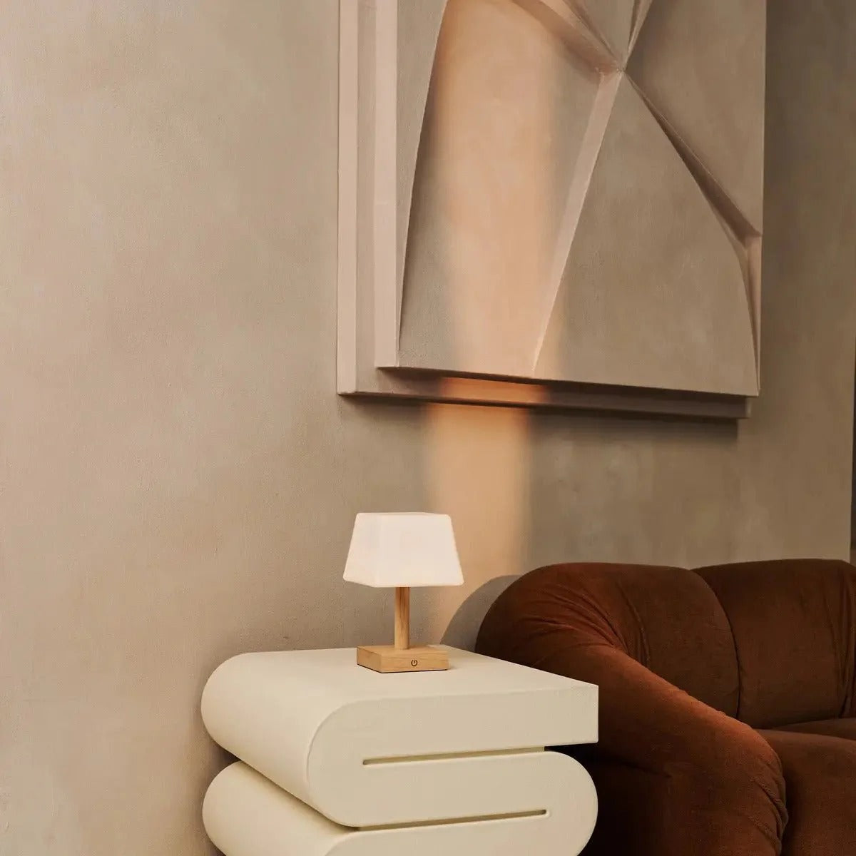 Cordless Wooden Table Lamp With Adjustable Light Modes And USB-C Rechargeable