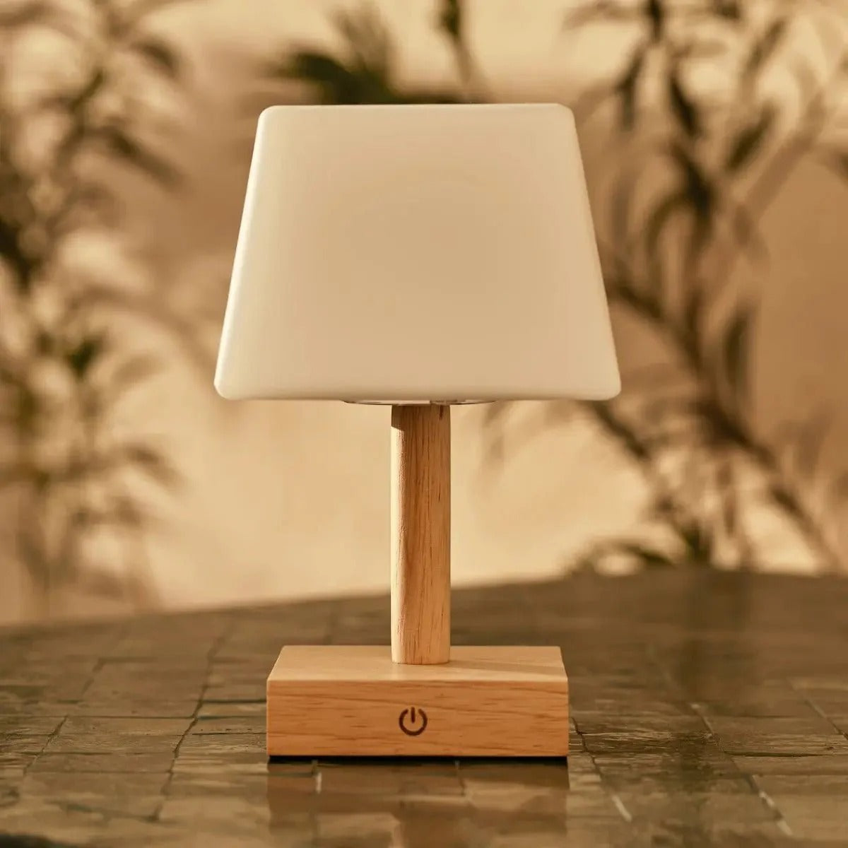 Cordless Wooden Table Lamp With Adjustable Light Modes And USB-C Rechargeable