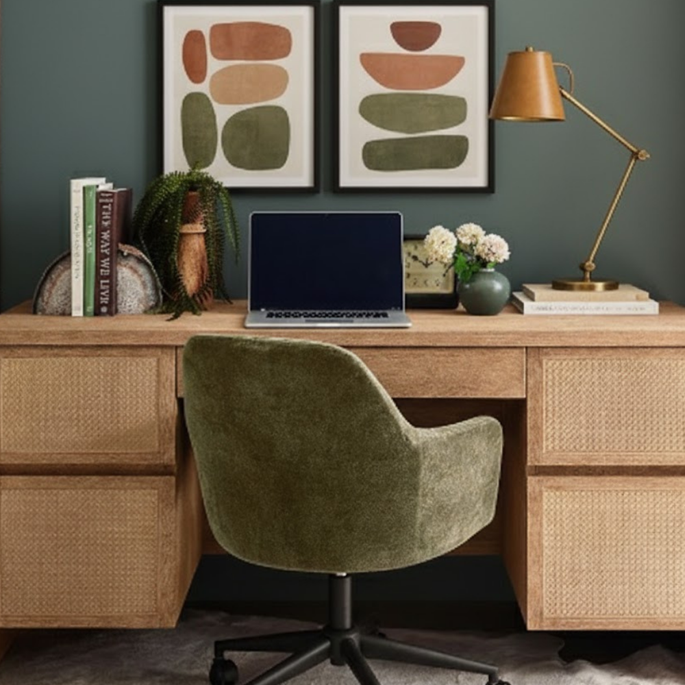 Dome Leather Desk Lamp Round Shade