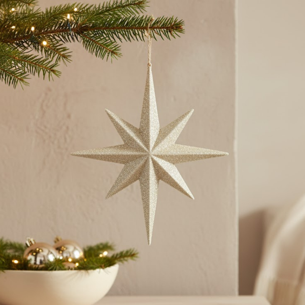 Nova Glass Bauble Metallic Finish Starburst