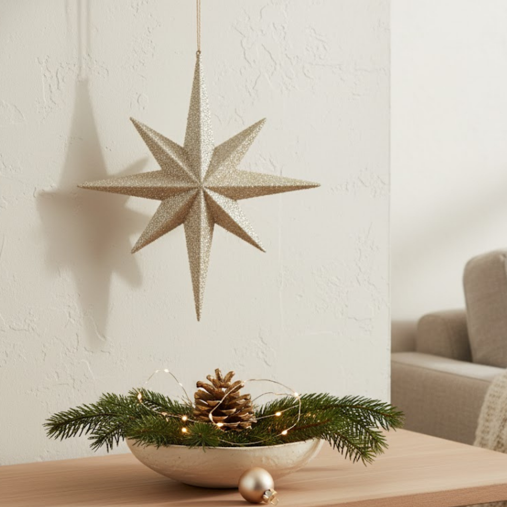 Nova Glass Bauble Metallic Finish Starburst