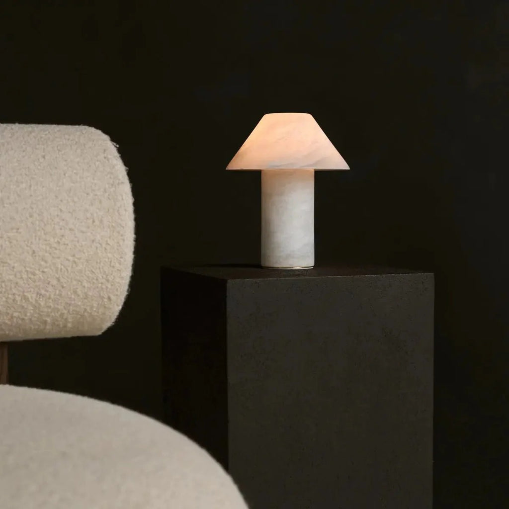 Handcrafted Alabaster Lamp Sleek Design with Translucent Glow