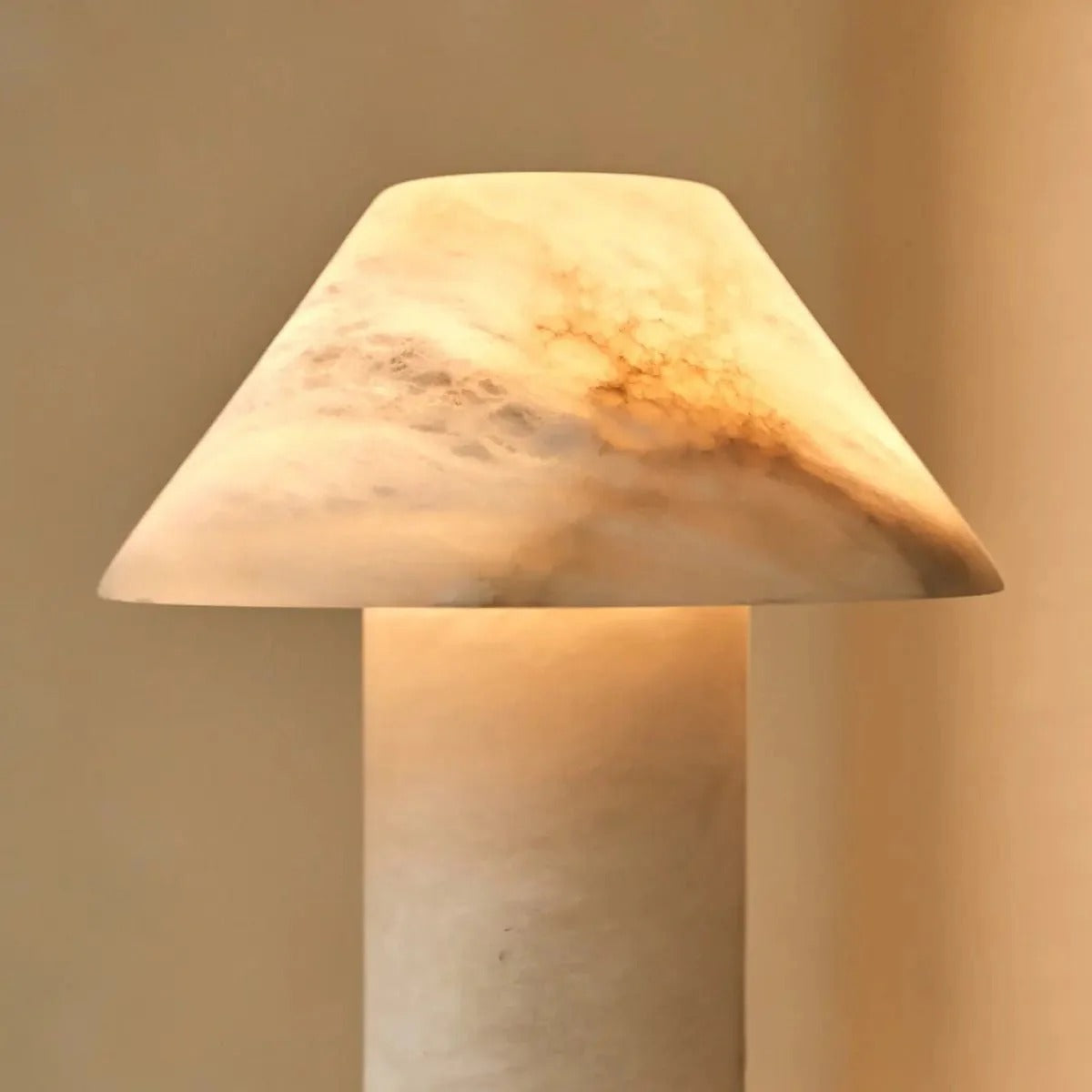 Handcrafted Alabaster Lamp Sleek Design with Translucent Glow