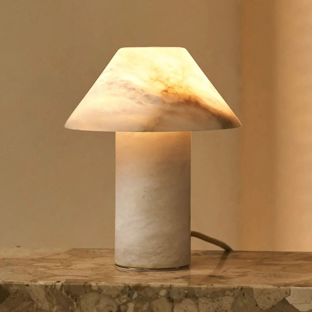 Handcrafted Alabaster Lamp Sleek Design with Translucent Glow