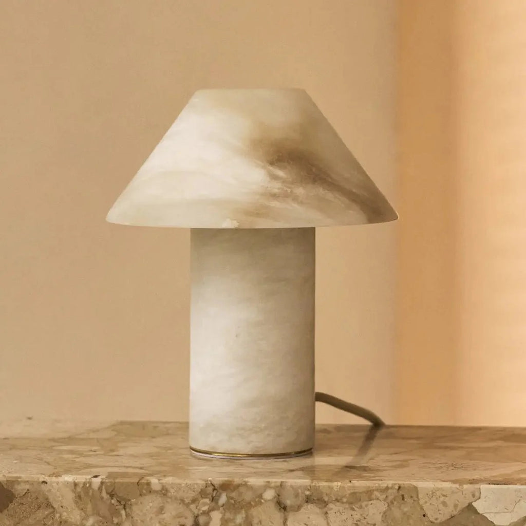 Handcrafted Alabaster Lamp Sleek Design with Translucent Glow