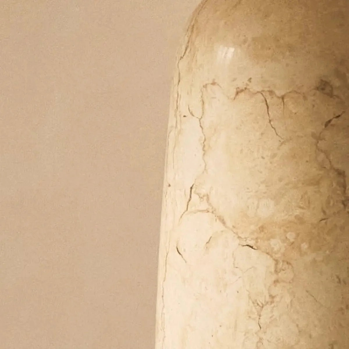 Handcrafted Marble Lamp With Fabric Shade And E27 Socket