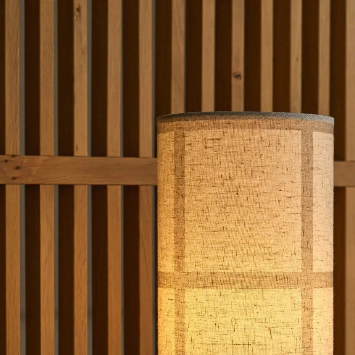 Linen Shade Table Lamp With Rubberwood Base And Elegant Lighting Design