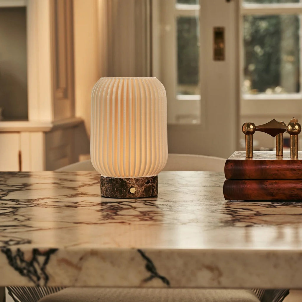 Marble Table Lamp With 3D Printed Porcelain And Dimmable LED