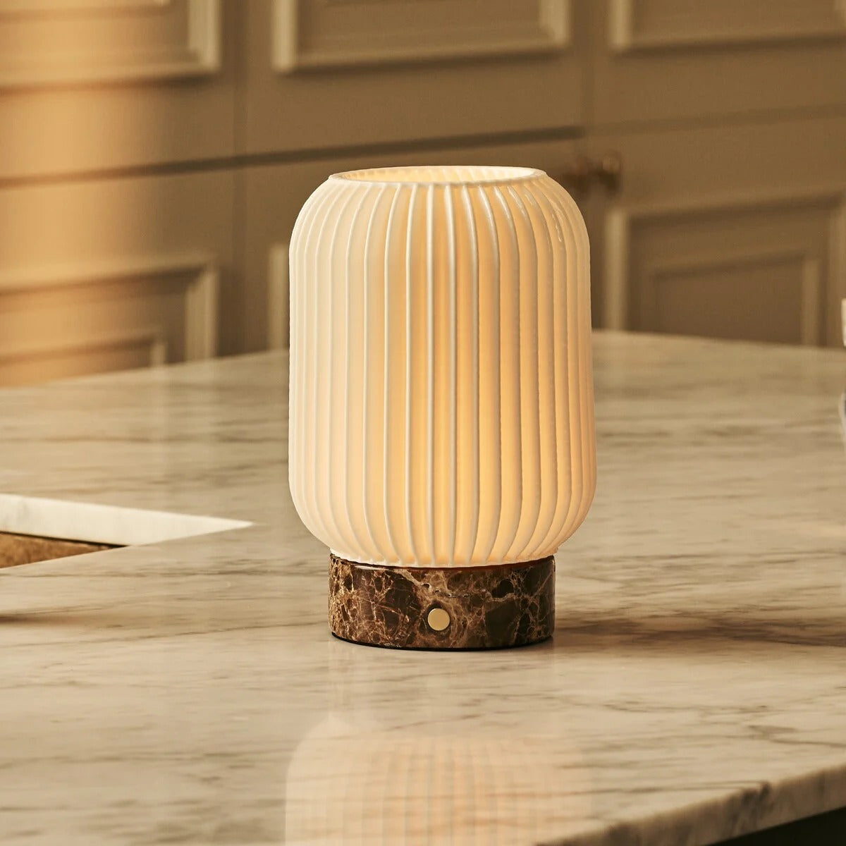 Marble Table Lamp With 3D Printed Porcelain And Dimmable LED