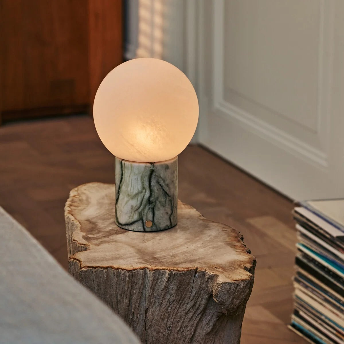 Marble Table Lamp With Dimmable LED And Modular Glass Shade