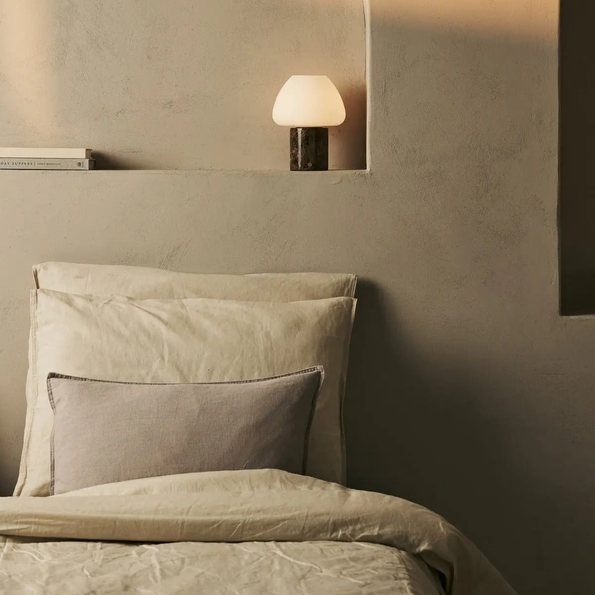 Marble Table Lamp With Rechargeable LED And Touch Dimming