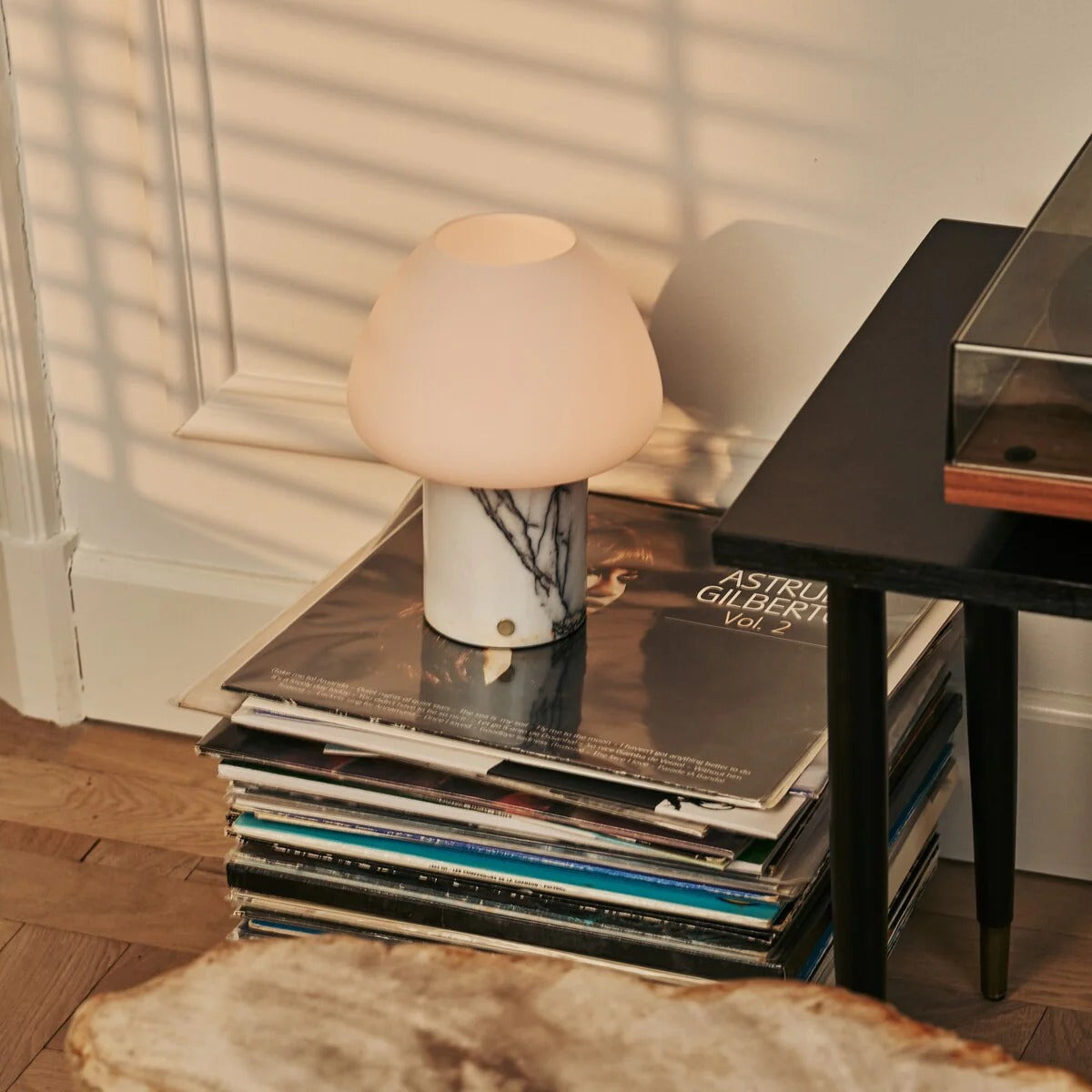 Marble Table Lamp With Rechargeable LED And Touch Dimming