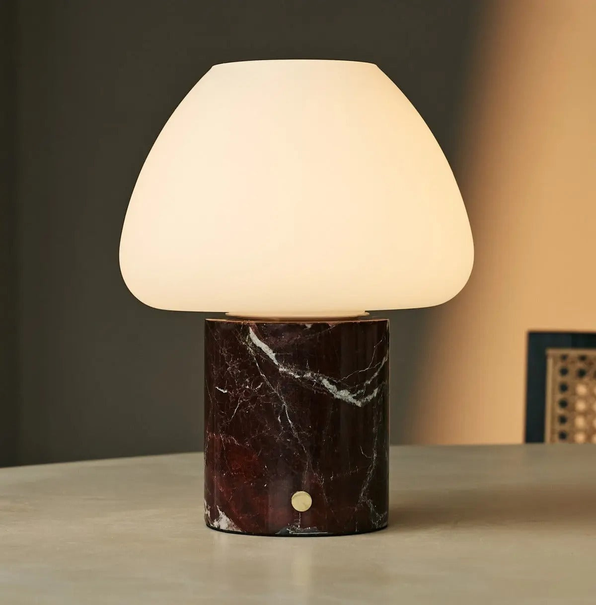 Marble Table Lamp With Rechargeable LED And Touch Dimming