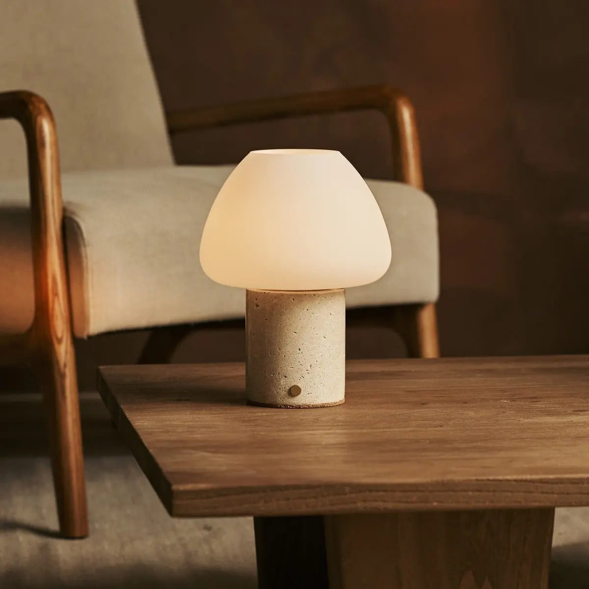 Marble Table Lamp With Rechargeable LED And Touch Dimming