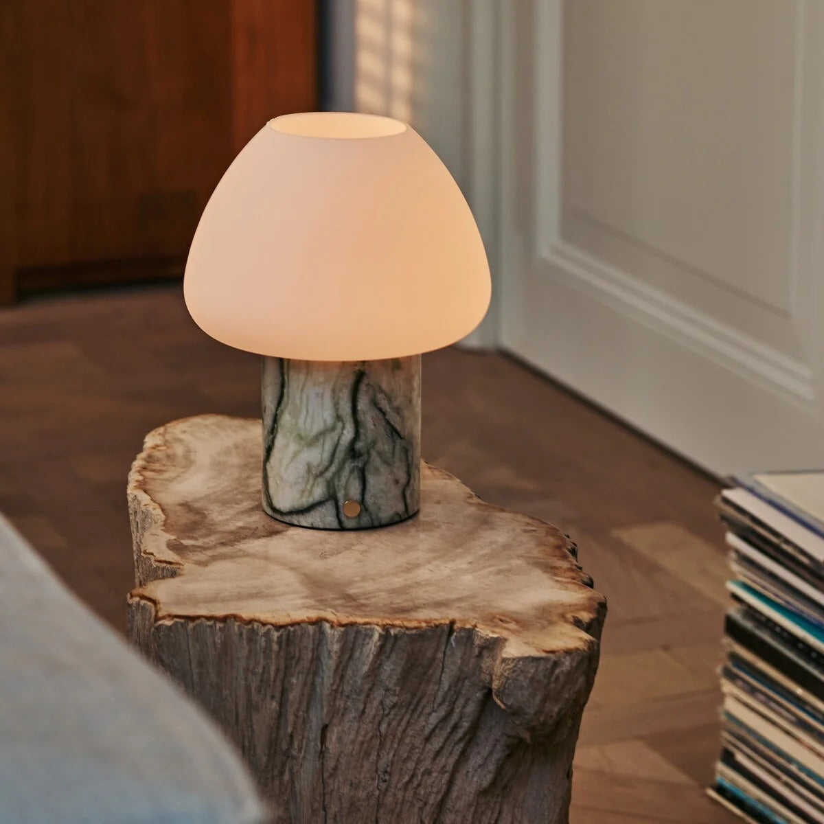 Marble Table Lamp With Rechargeable LED And Touch Dimming