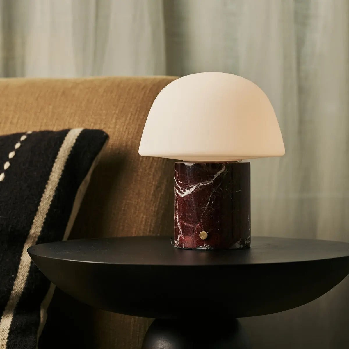Marble Table Lamp With Touch Dimming And Modular Glass Shade