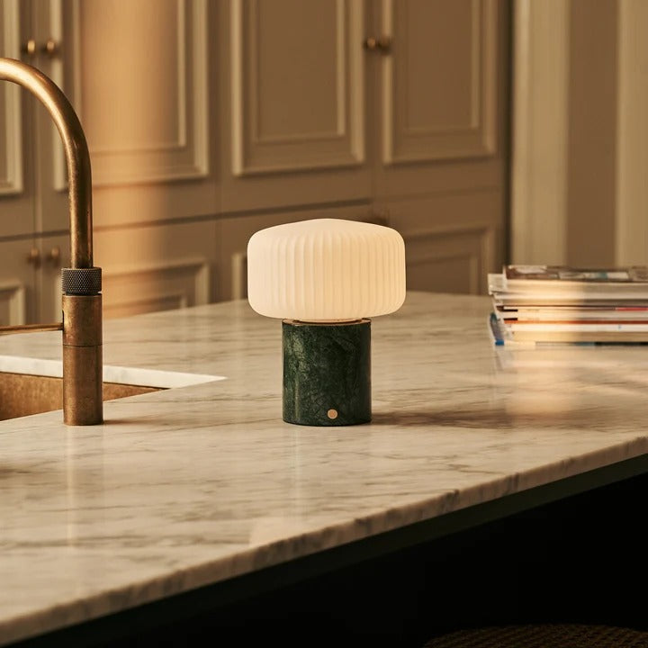 Marble Table Lamp With Dimmable LED And Interchangeable Shade