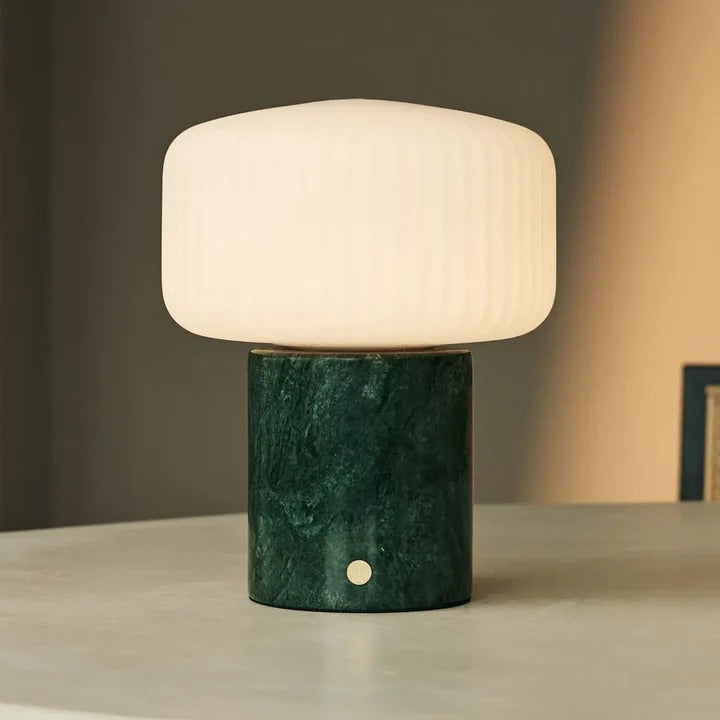Marble Table Lamp With Dimmable LED And Interchangeable Shade