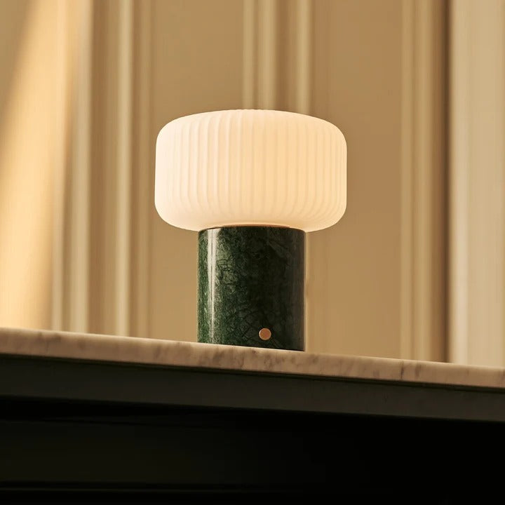 Marble Table Lamp With Dimmable LED And Interchangeable Shade