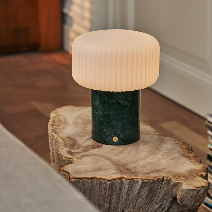 Marble Table Lamp With Dimmable LED And Interchangeable Shade