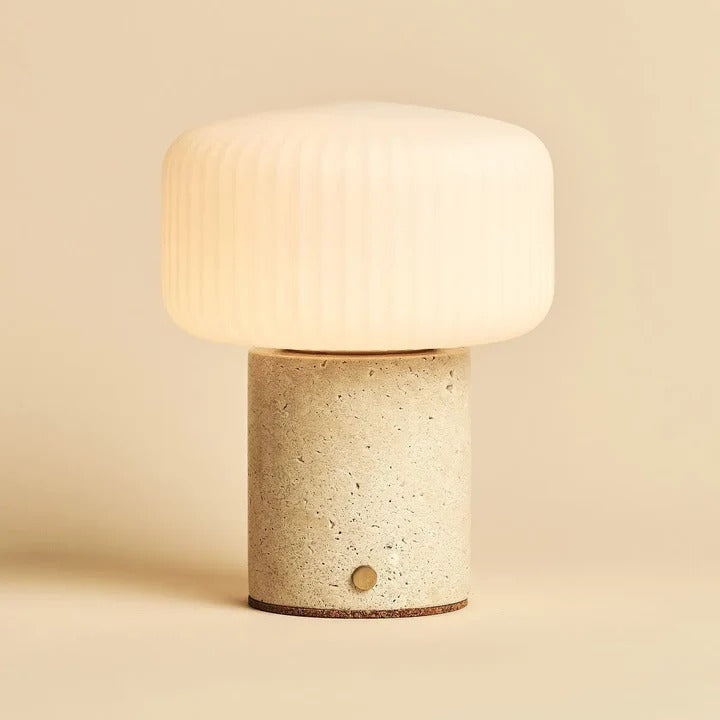 Marble Table Lamp With Dimmable LED And Interchangeable Shade