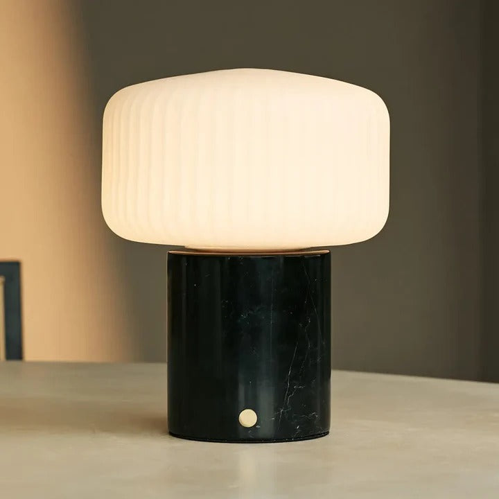 Marble Table Lamp With Dimmable LED And Interchangeable Shade