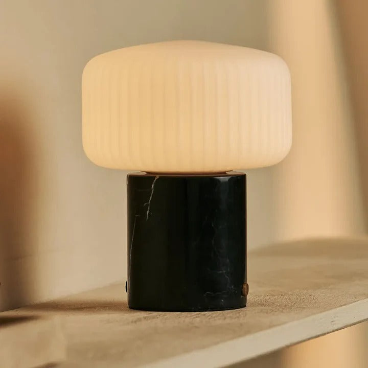 Marble Table Lamp With Dimmable LED And Interchangeable Shade