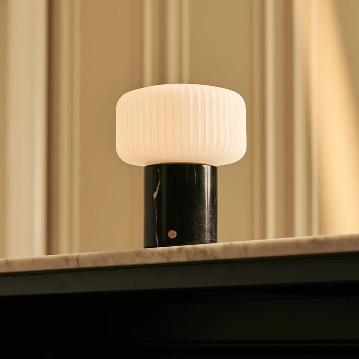 Marble Table Lamp With Dimmable LED And Interchangeable Shade