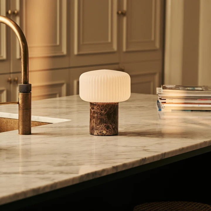 Marble Table Lamp With Dimmable LED And Interchangeable Shade