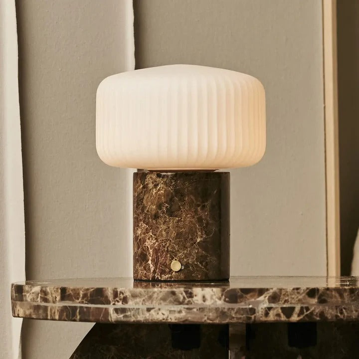 Marble Table Lamp With Dimmable LED And Interchangeable Shade