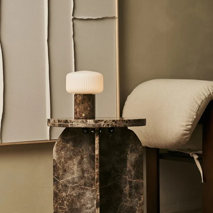 Marble Table Lamp With Dimmable LED And Interchangeable Shade