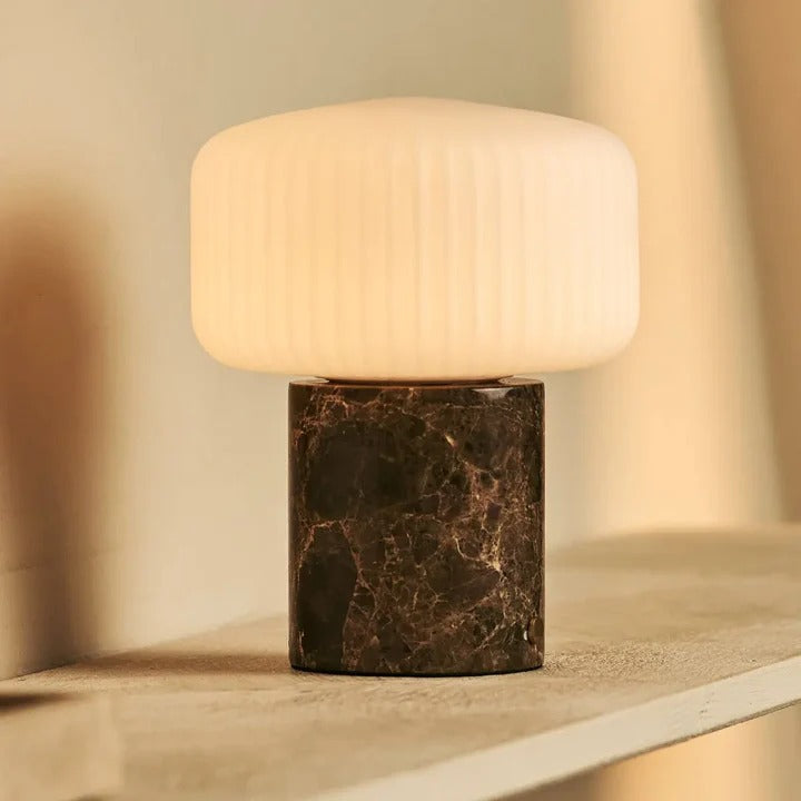 Marble Table Lamp With Dimmable LED And Interchangeable Shade