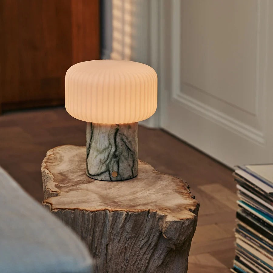 Marble Table Lamp With Dimmable LED And Interchangeable Shade