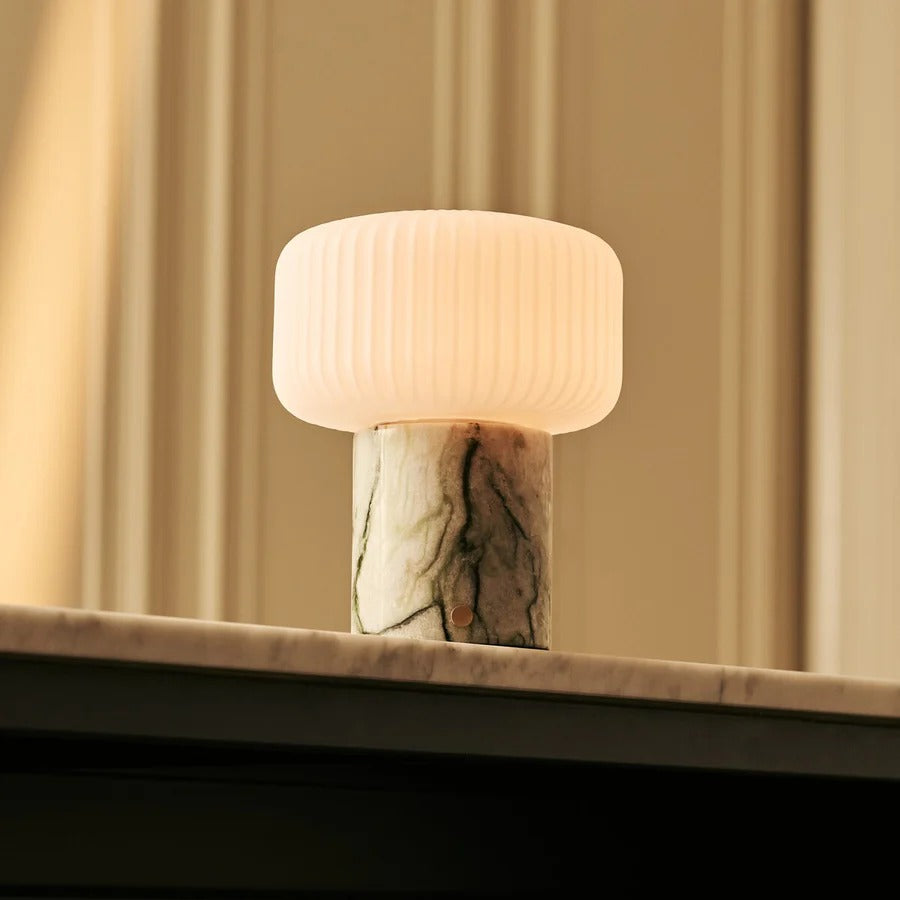 Marble Table Lamp With Dimmable LED And Interchangeable Shade