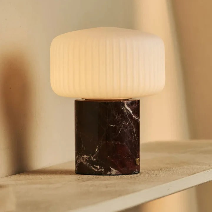 Marble Table Lamp With Dimmable LED And Interchangeable Shade