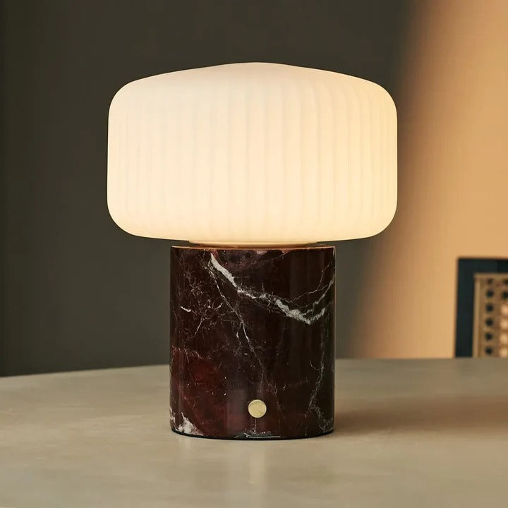 Marble Table Lamp With Dimmable LED And Interchangeable Shade