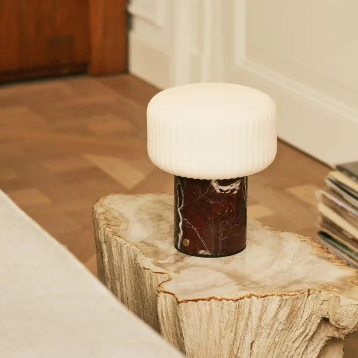 Marble Table Lamp With Dimmable LED And Interchangeable Shade